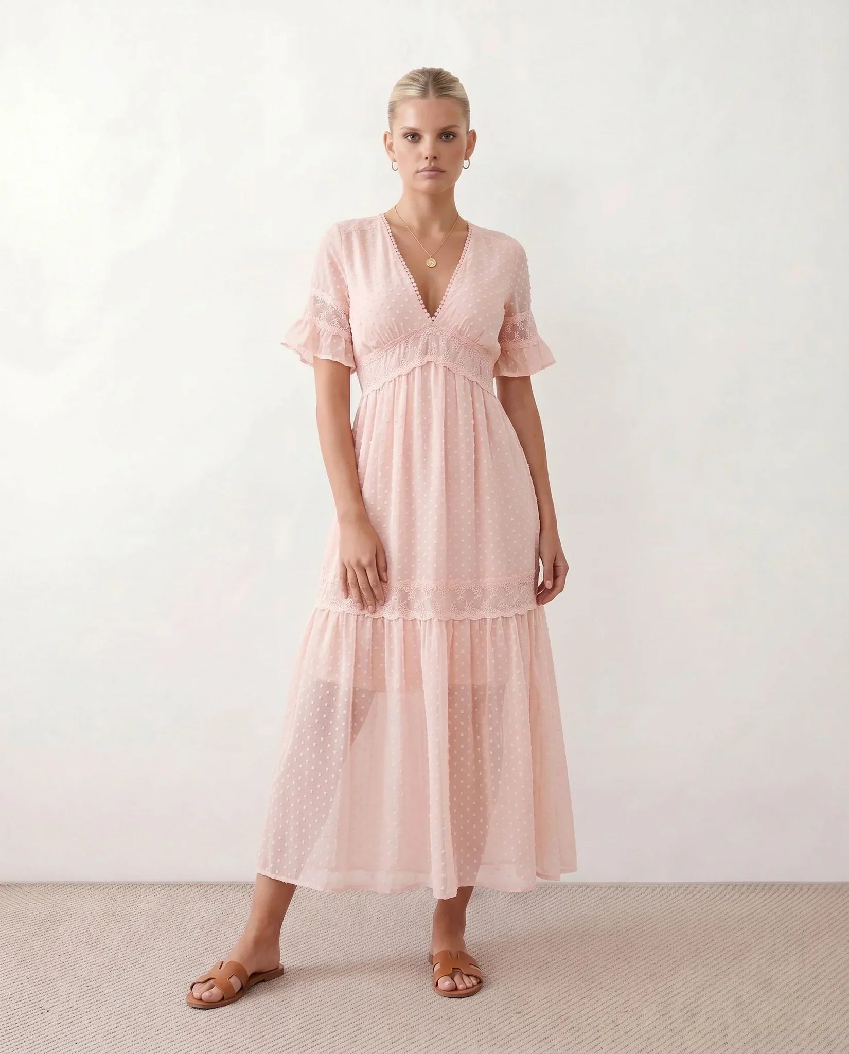 Polka Dot Empire Waist Maxi Dress