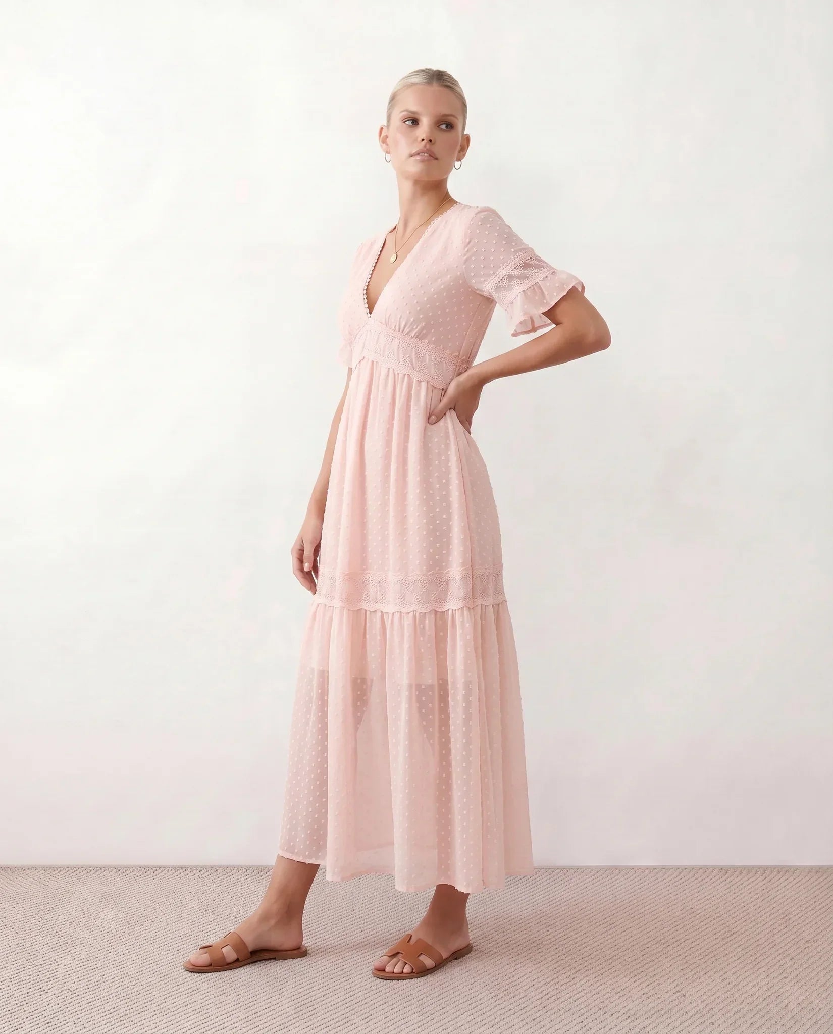 Polka Dot Empire Waist Maxi Dress