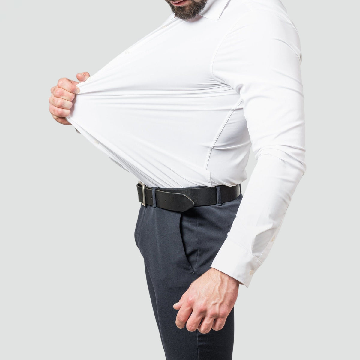 Men's White Shirt Work Shirts for Men Stretch Wrinkle-Free