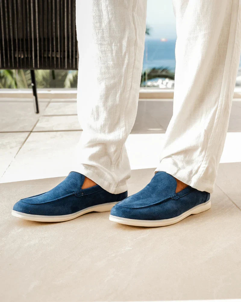 Men's Slip-On Loafers with Suede-Look Finish