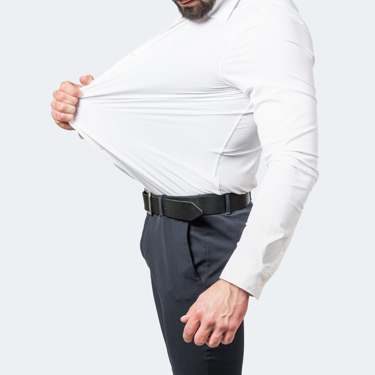 Men's White Shirt Work Shirts for Men Stretch Wrinkle-Free
