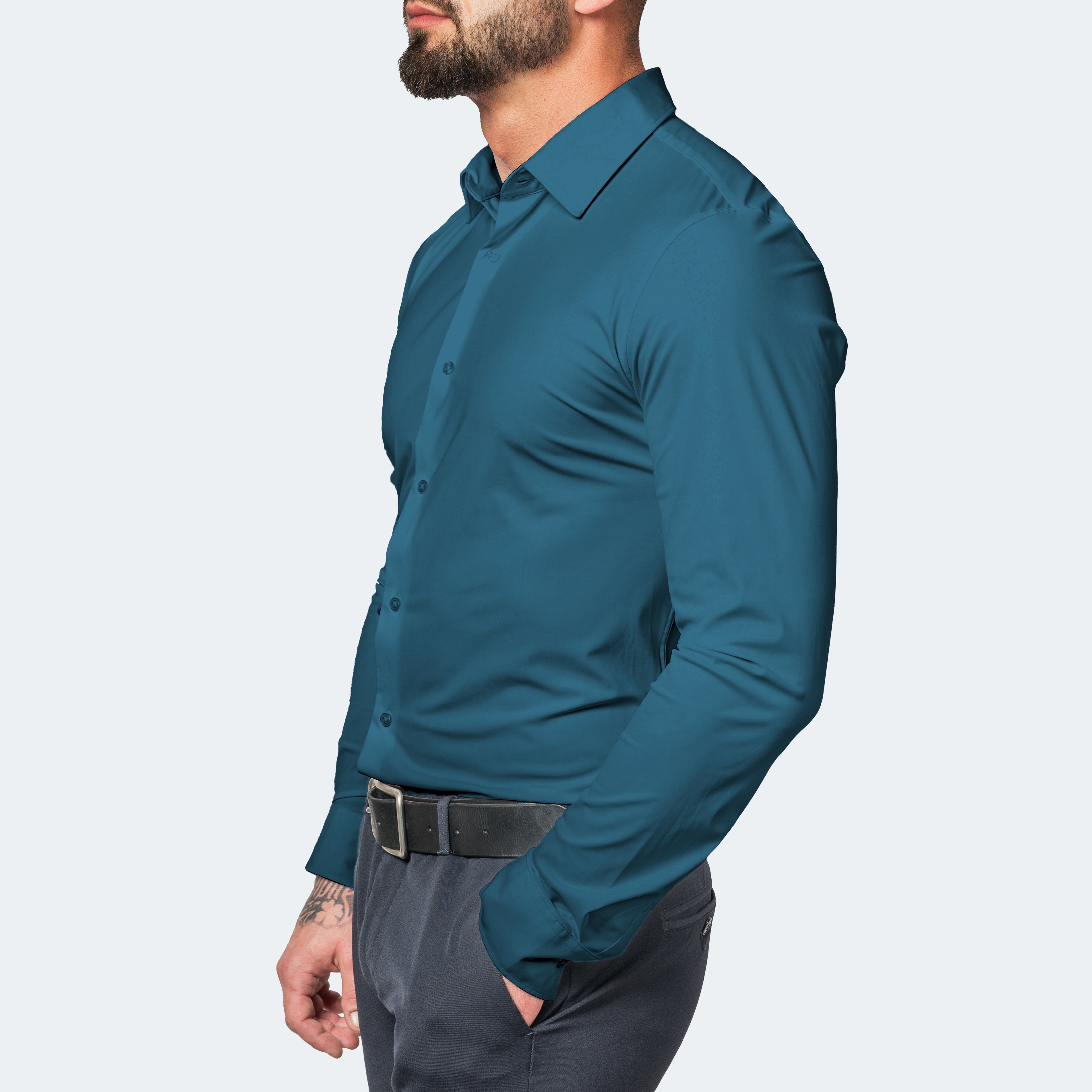 Men's White Shirt Work Shirts for Men Stretch Wrinkle-Free