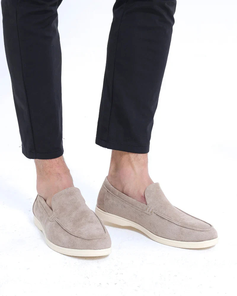 Men's Slip-On Loafers with Suede-Look Finish