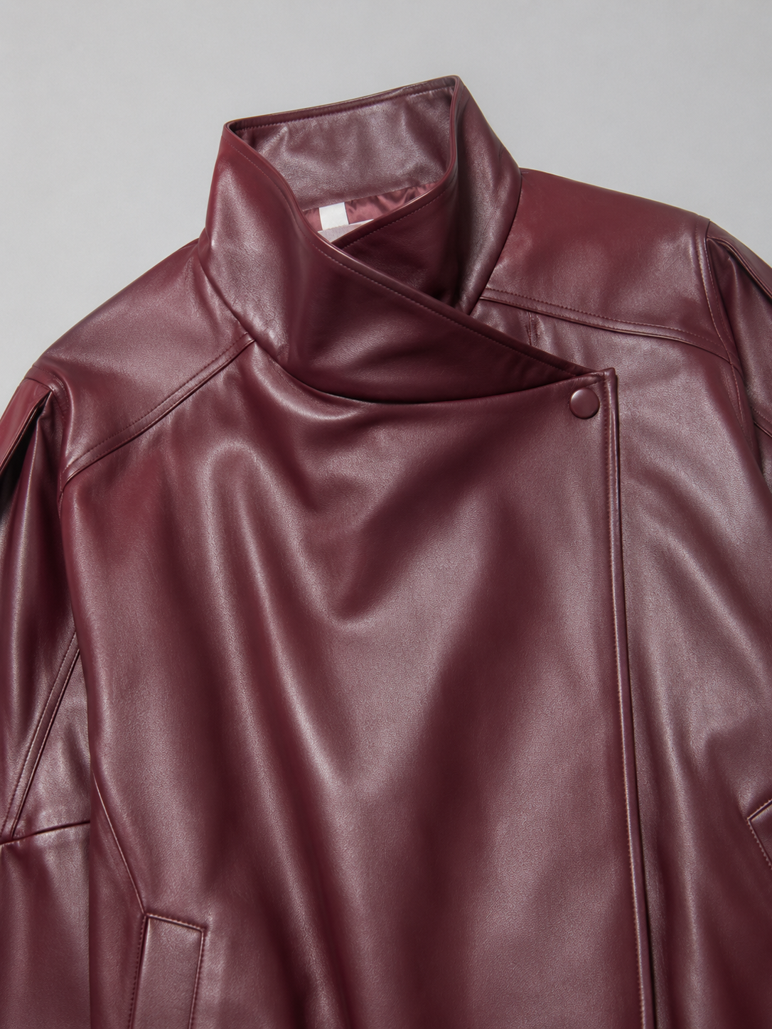 Women's Faux Leather Bomber Jacket for Autumn