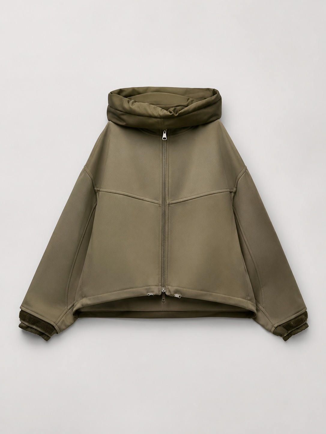 Green Padded Hooded Jacket for Women