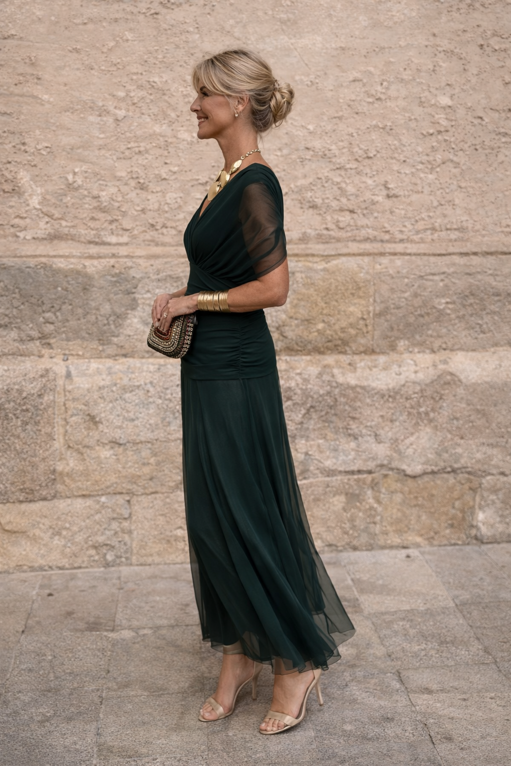 Women's Chiffon Maxi Dress V-Neck - Wedding Guest Dresses
