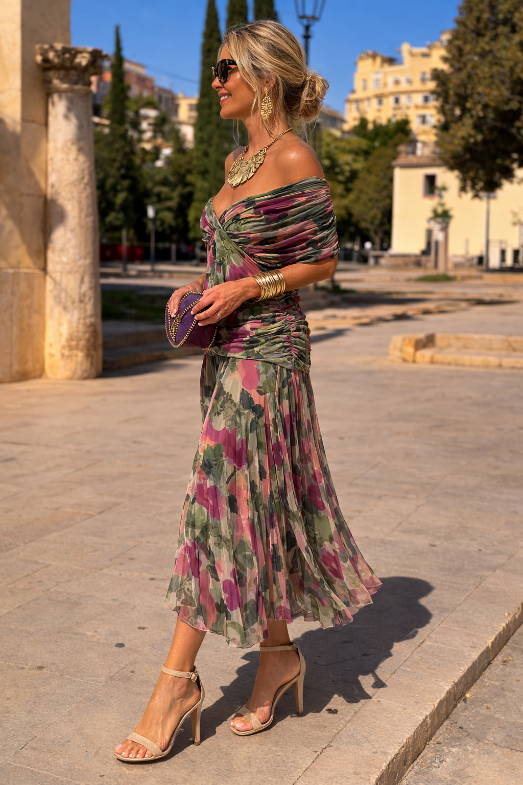 Women's Chiffon Maxi Dress V-Neck - Wedding Guest Dresses