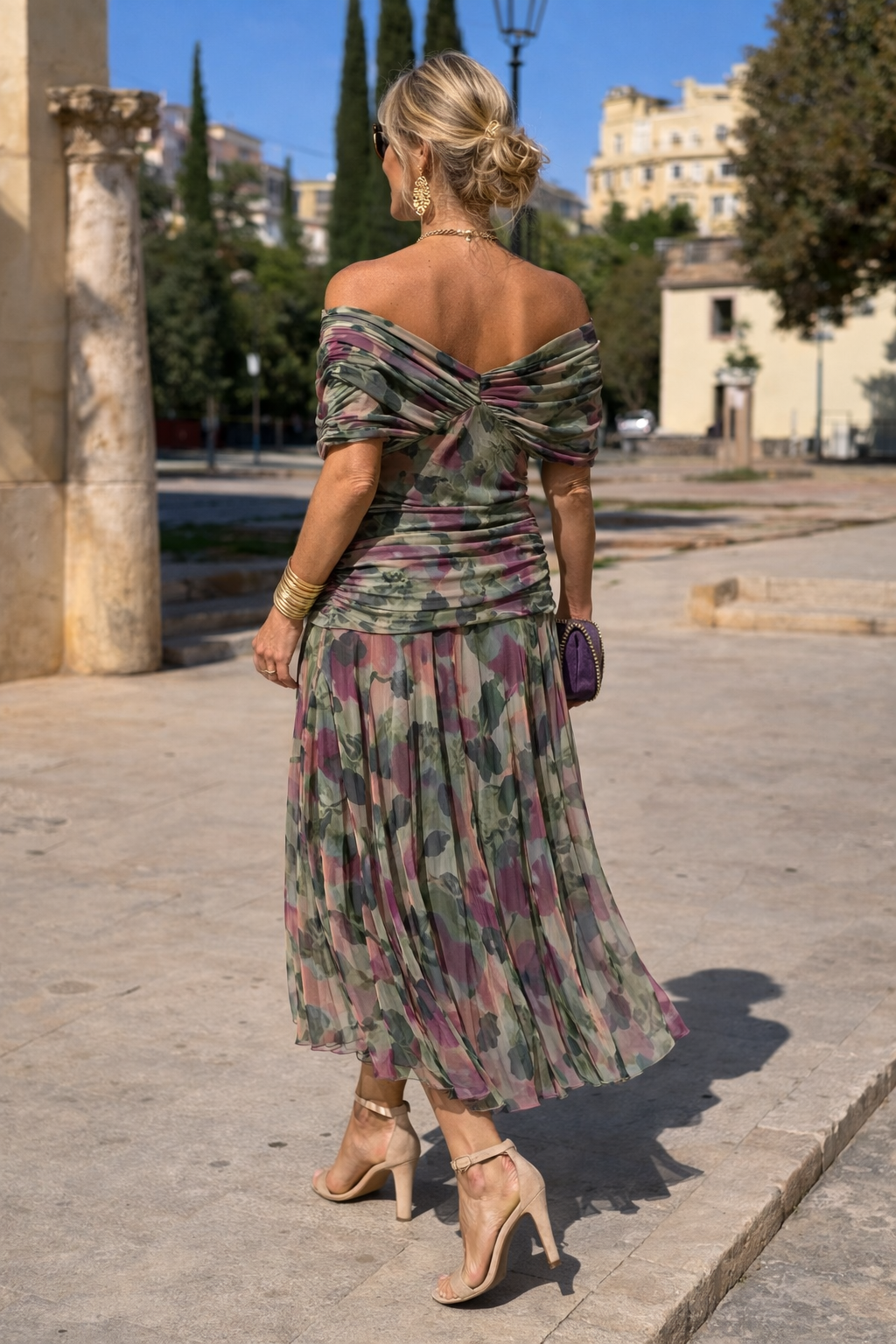 Women's Chiffon Maxi Dress V-Neck - Wedding Guest Dresses