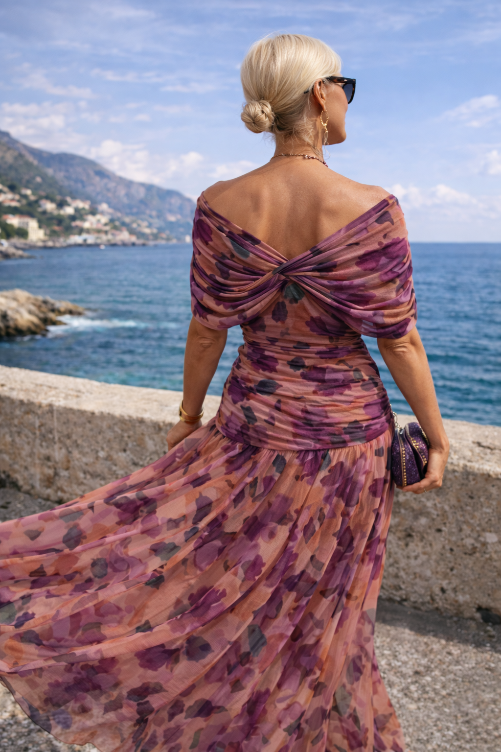 Women's Chiffon Maxi Dress V-Neck - Wedding Guest Dresses