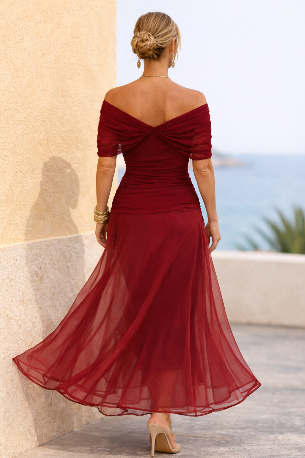 Women's Chiffon Maxi Dress V-Neck - Wedding Guest Dresses