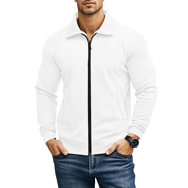 Comfortable Gilet with Ribbed Texture Pattern and Zip for Men