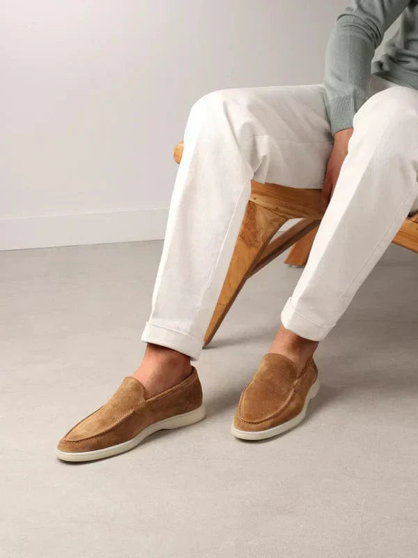 Men's Slip-On Loafers with Suede-Look Finish