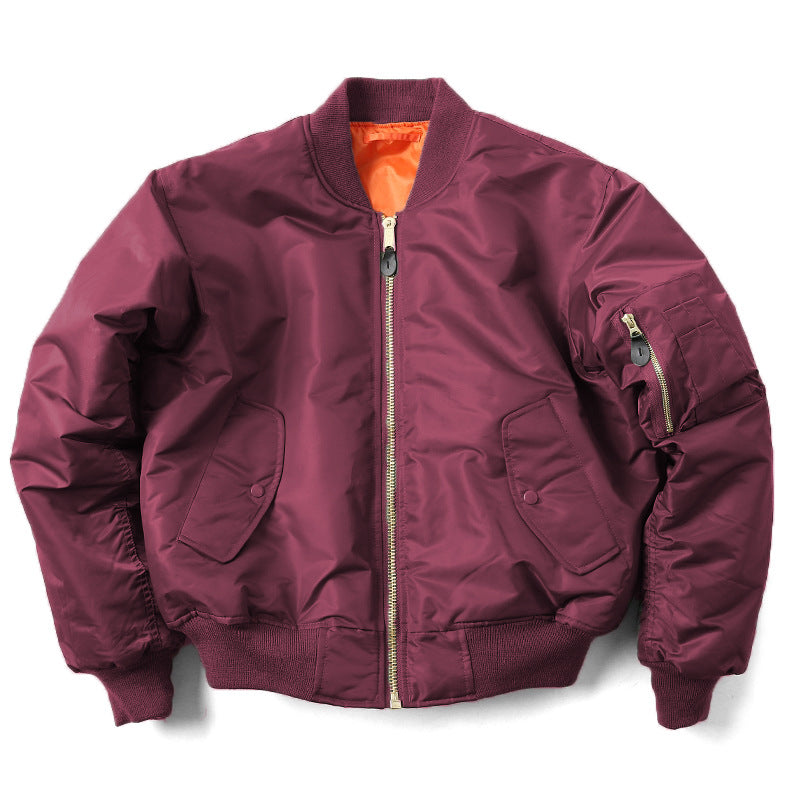 Padded Bomber Jacket for Men with Lined Zip Pockets