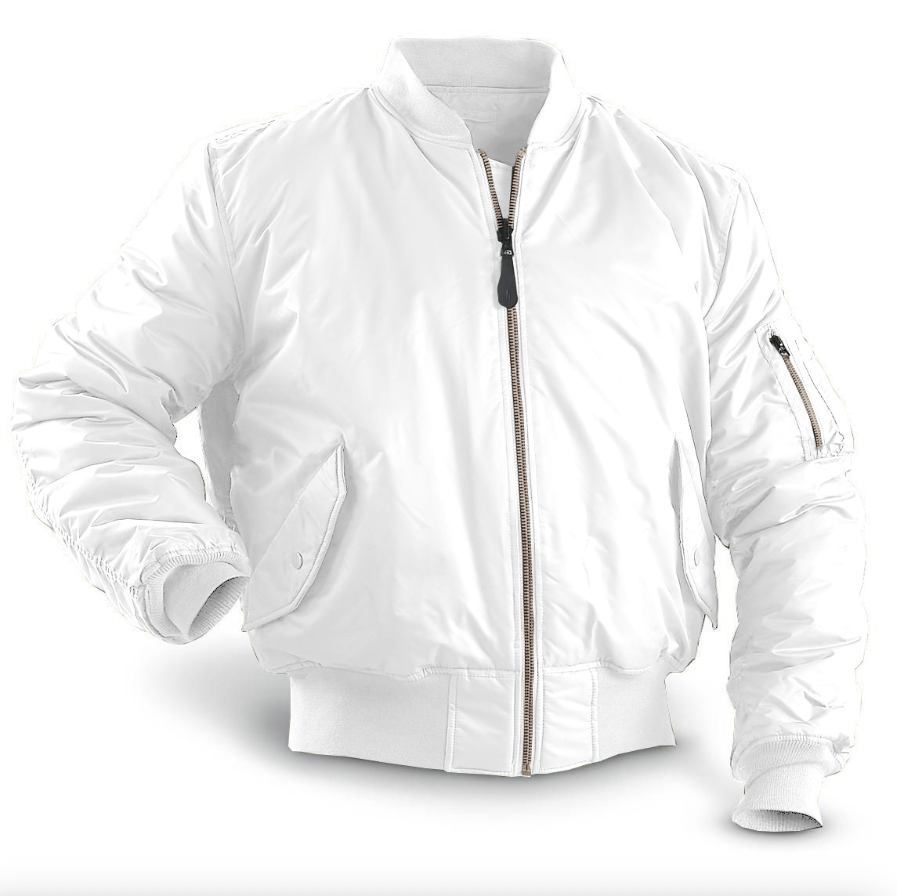 Padded Bomber Jacket for Men with Lined Zip Pockets