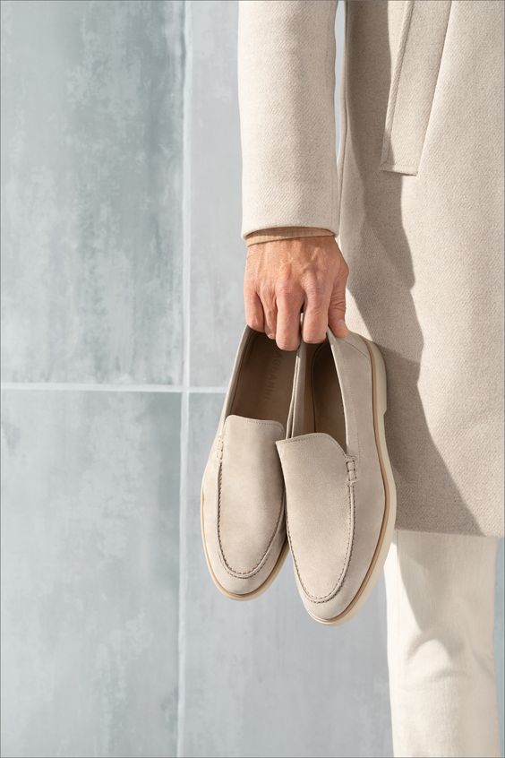 Men's Slip-On Loafers with Suede-Look Finish