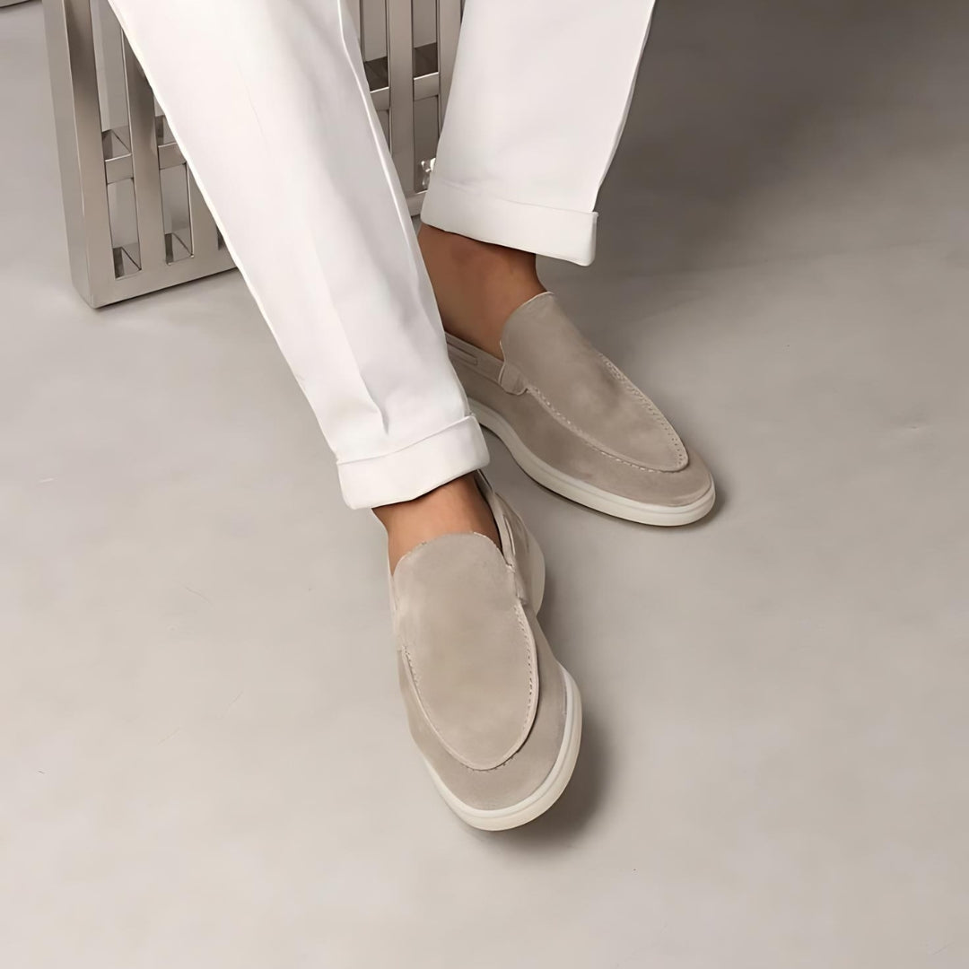 Men's Slip-On Loafers with Suede-Look Finish