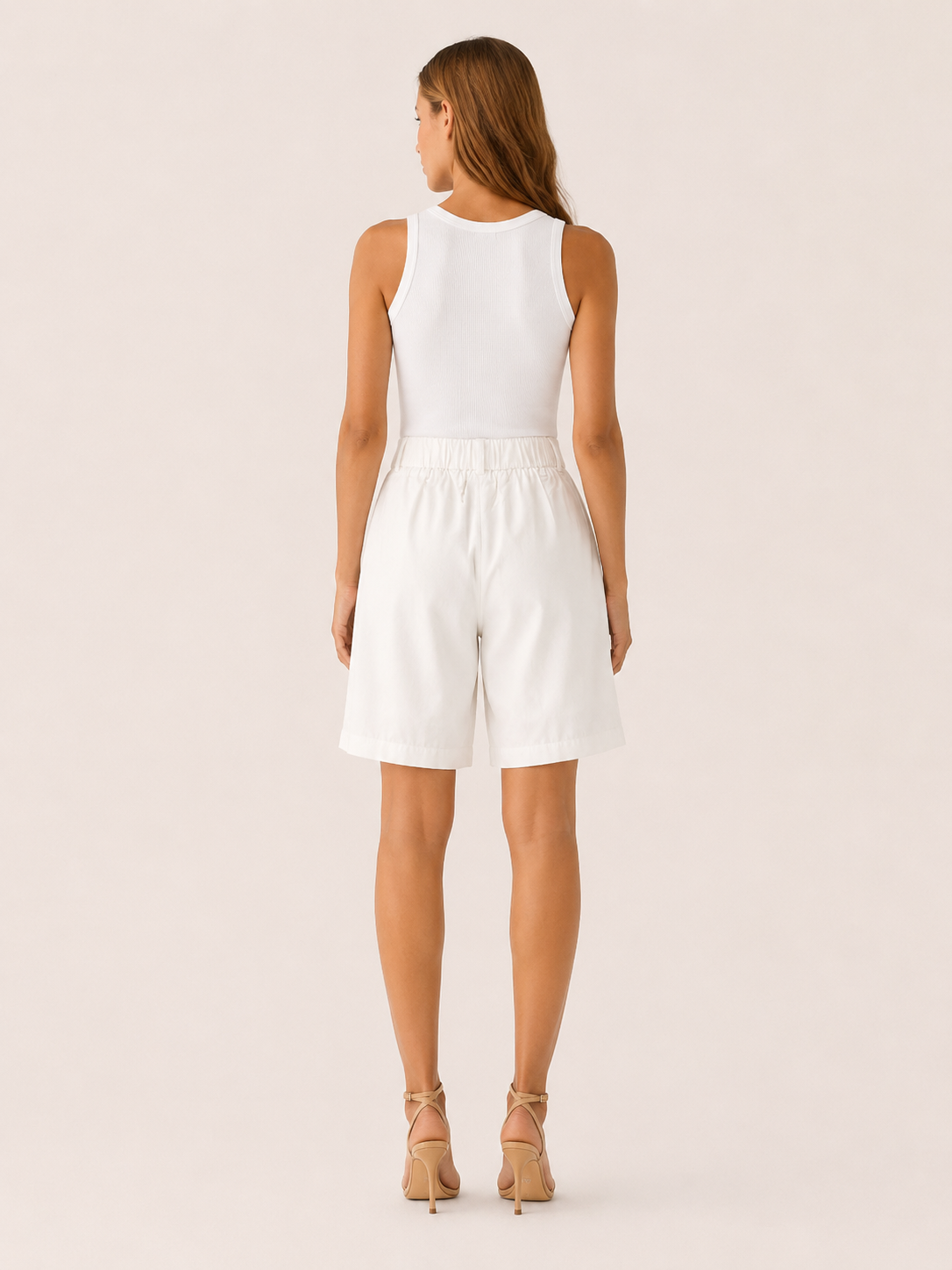 Women's Tailored Shorts High Waist Pleated Bermuda