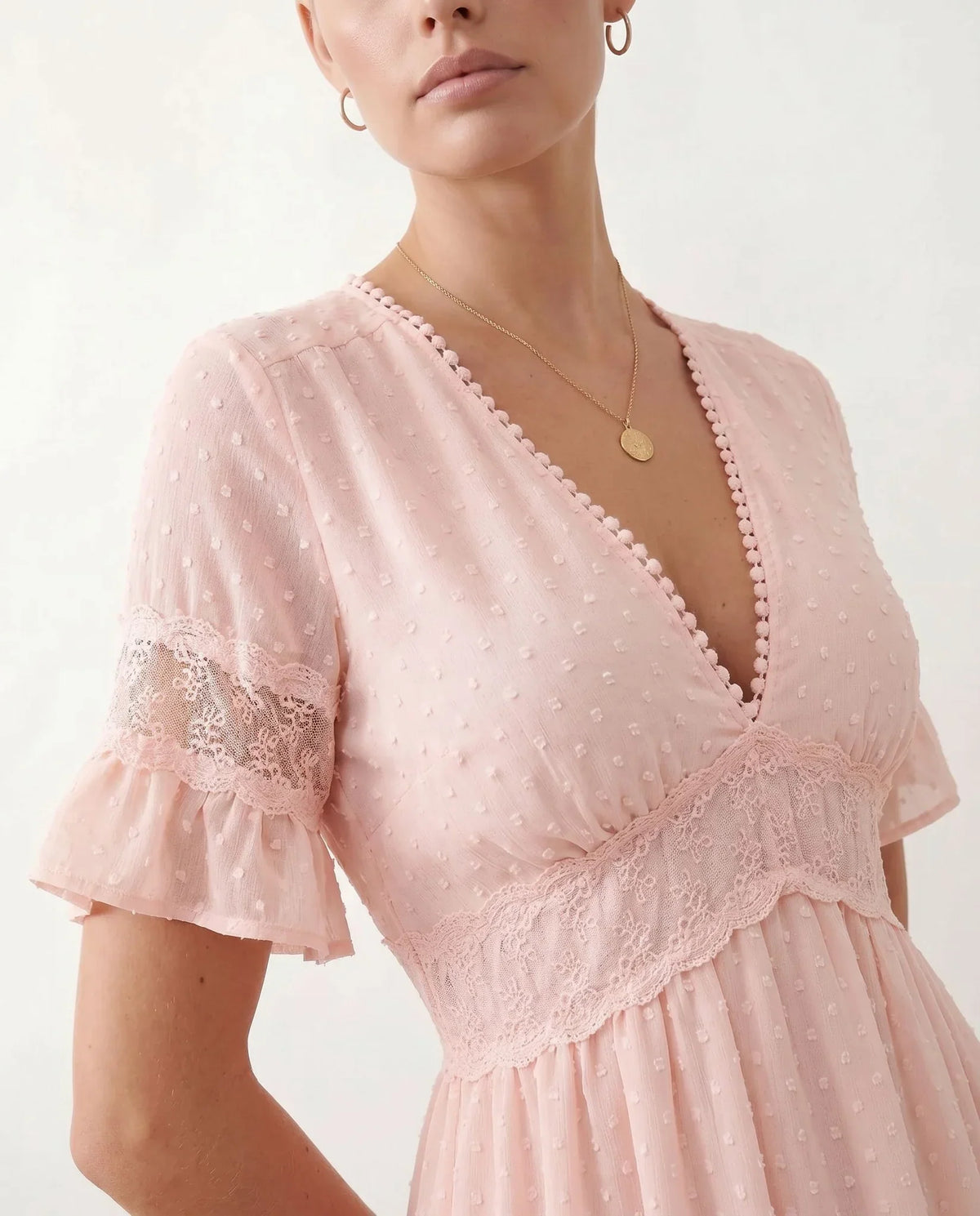 Polka Dot Empire Waist Maxi Dress
