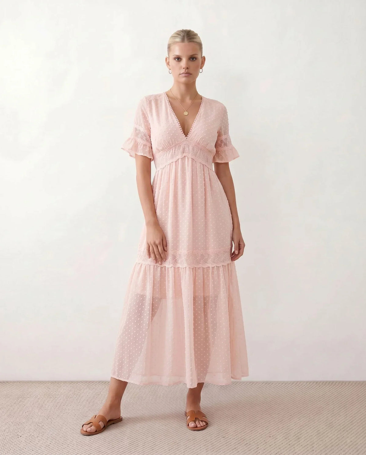 Polka Dot Empire Waist Maxi Dress