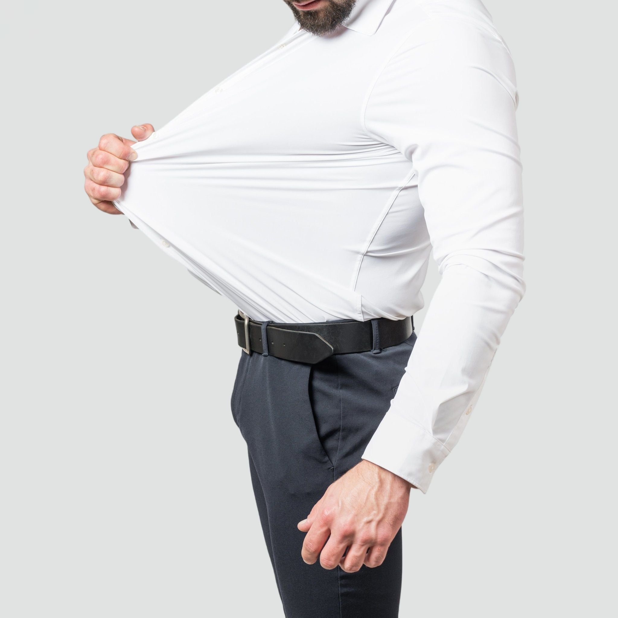 Men's White Shirt Work Shirts for Men Stretch Wrinkle-Free