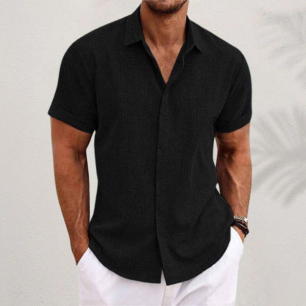 Short-Sleeve Linen Shirt Men - Summer Casual