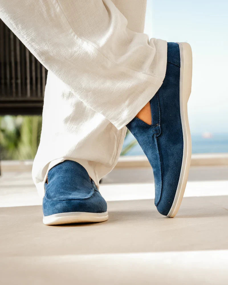 Men's Slip-On Loafers with Suede-Look Finish