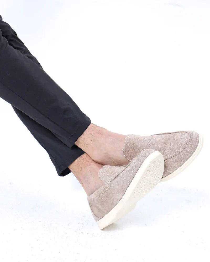 Men's Slip-On Loafers with Suede-Look Finish