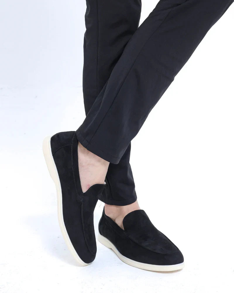 Men's Slip-On Loafers with Suede-Look Finish