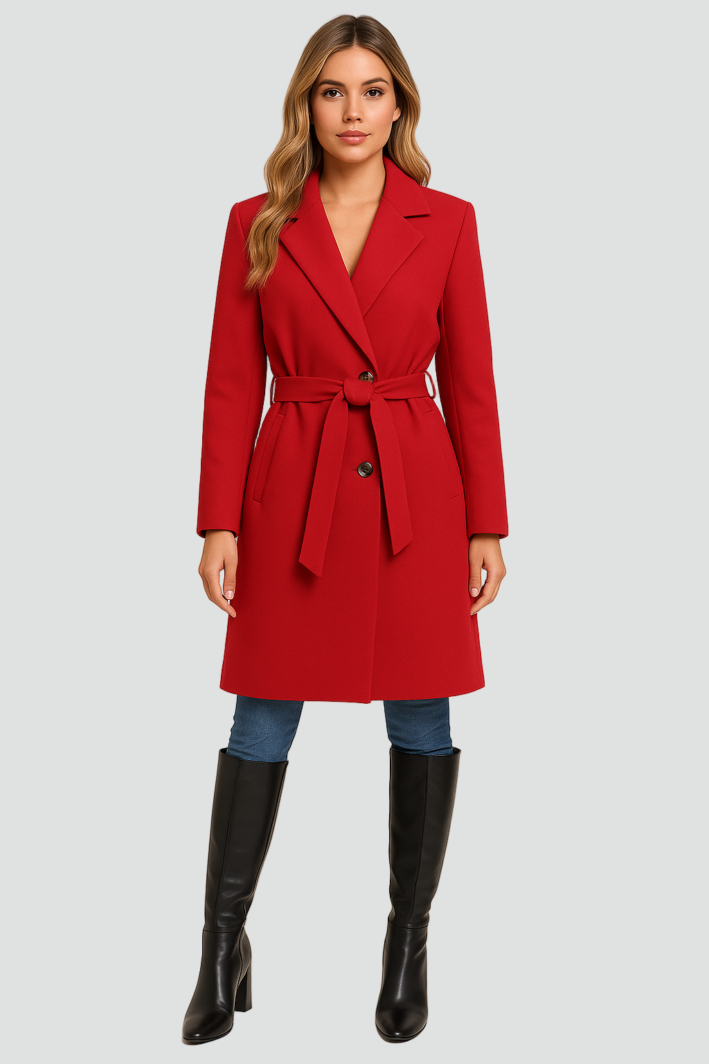 Women's Coat Regular Fit Padded Fabric A-Line with Double Buttons