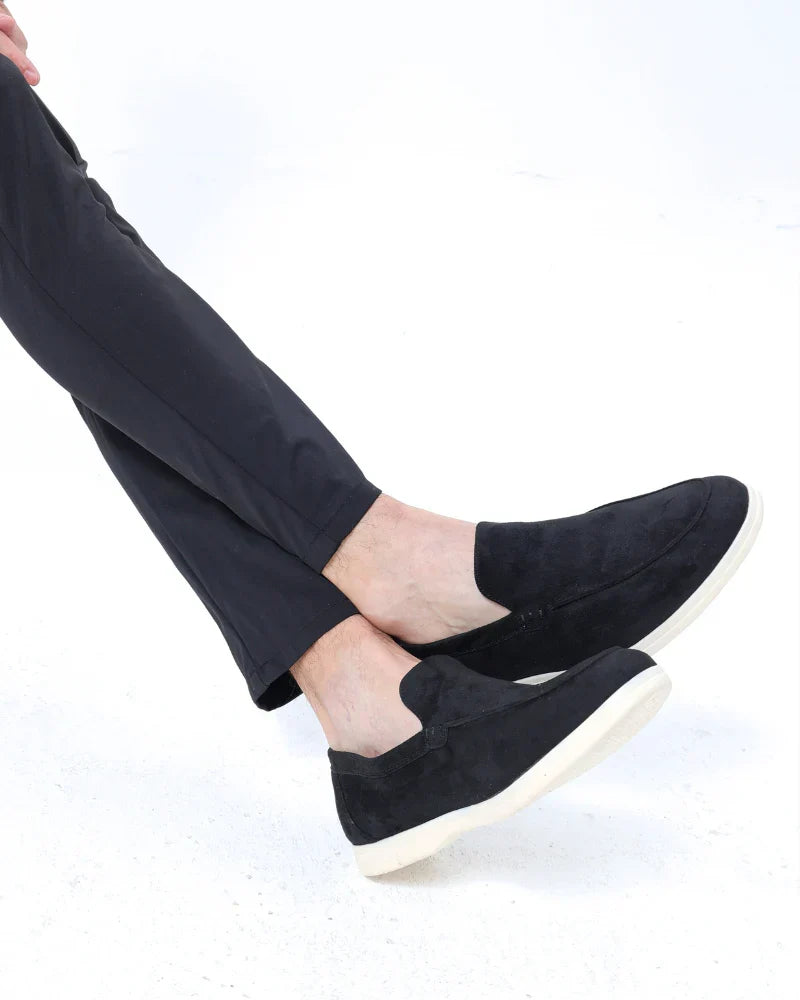 Men's Slip-On Loafers with Suede-Look Finish