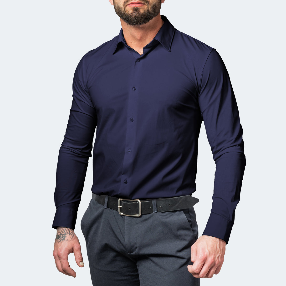 Men's White Shirt Work Shirts for Men Stretch Wrinkle-Free