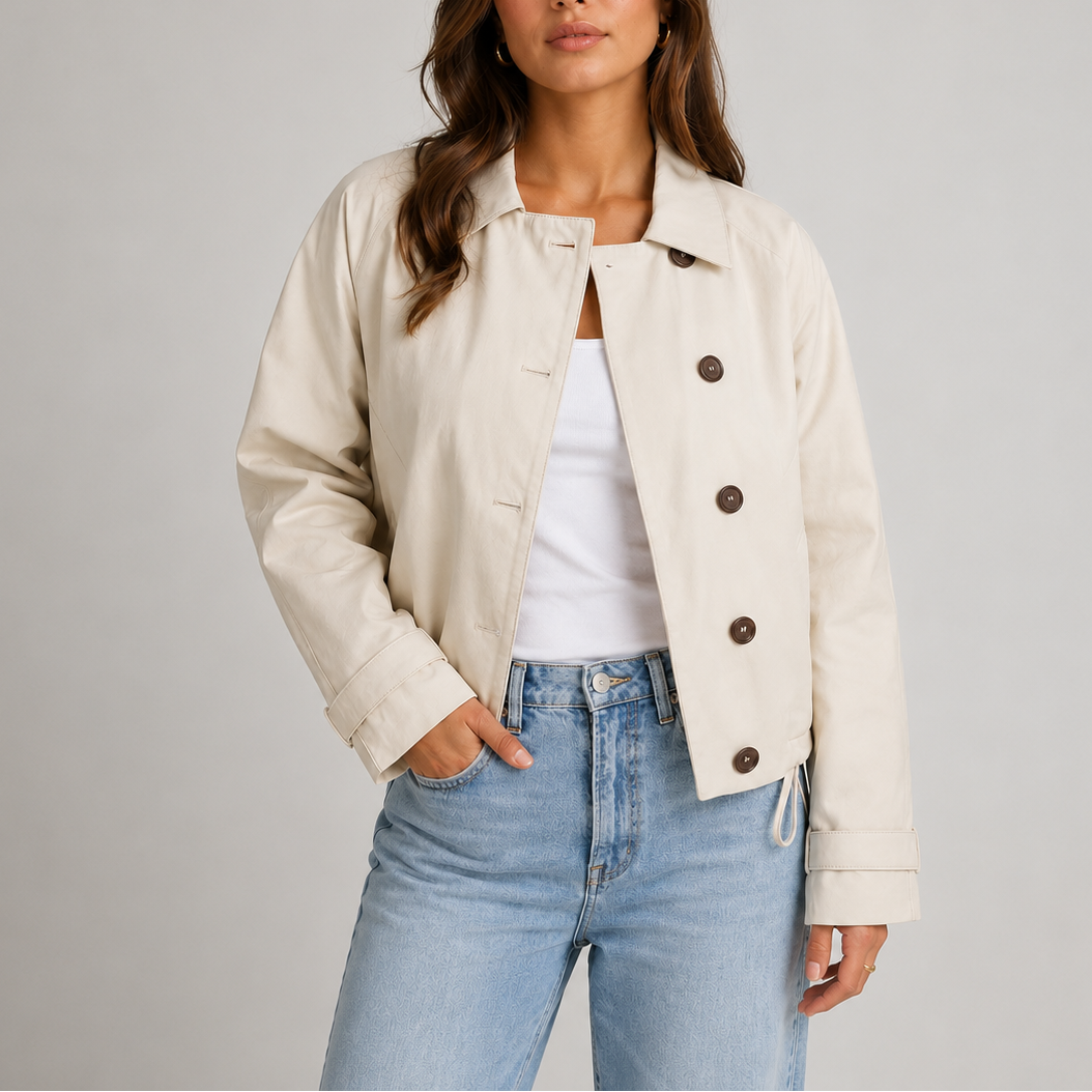 Women's Cropped Jacket | Button Front & Classic Collar