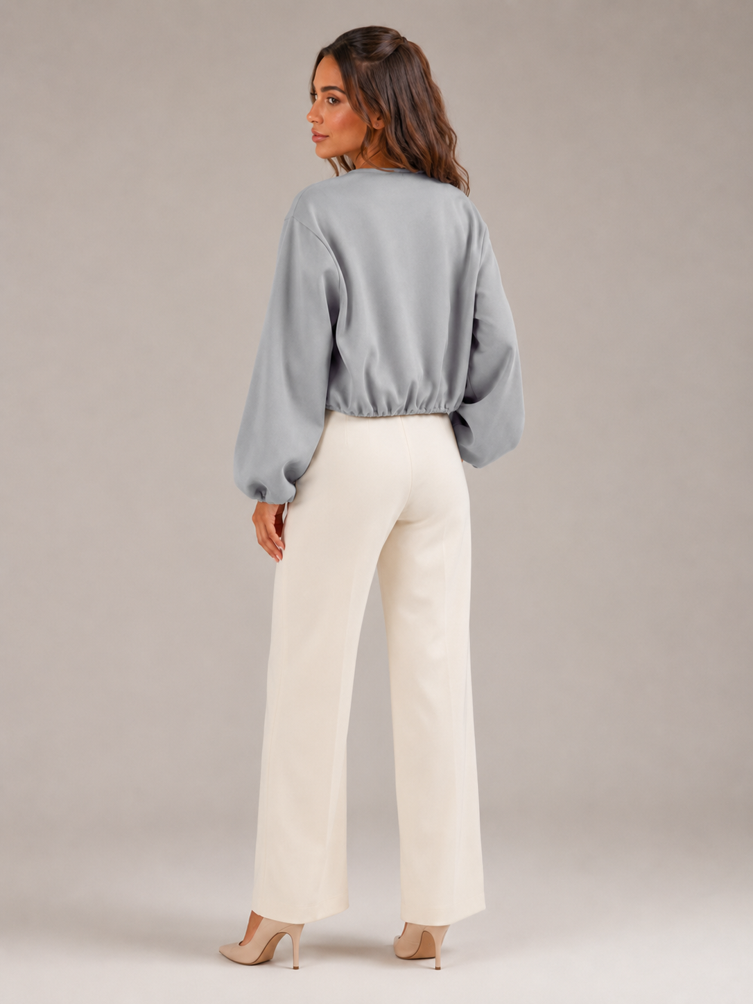 Short zip bomber jacket for women