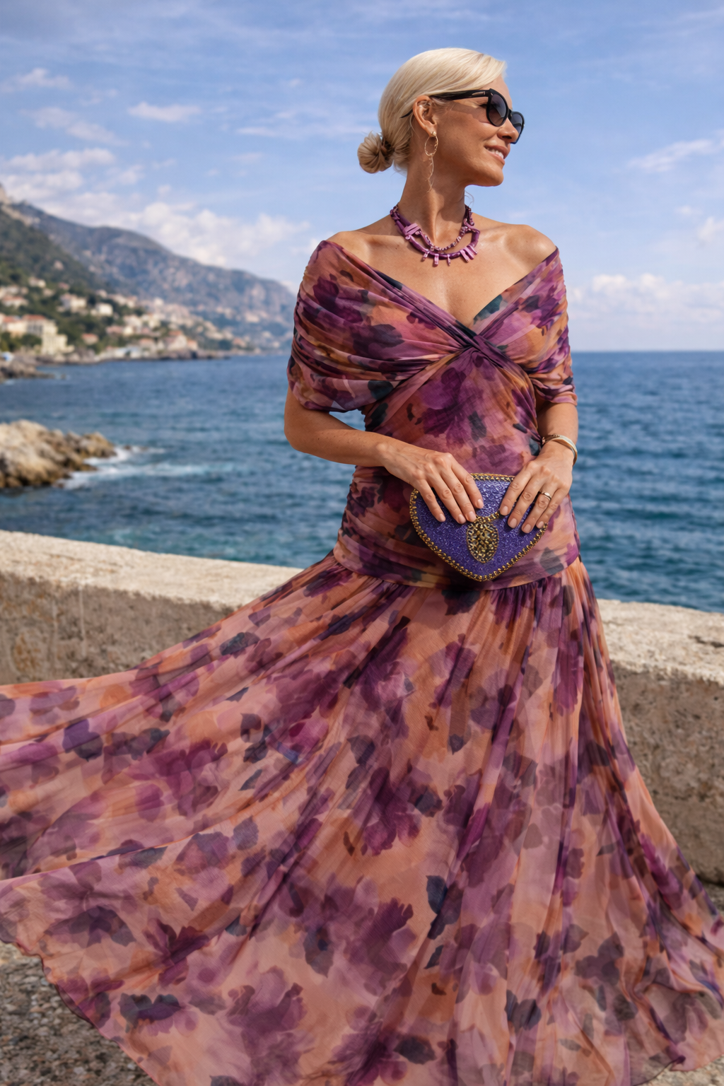 Women's Chiffon Maxi Dress V-Neck - Wedding Guest Dresses