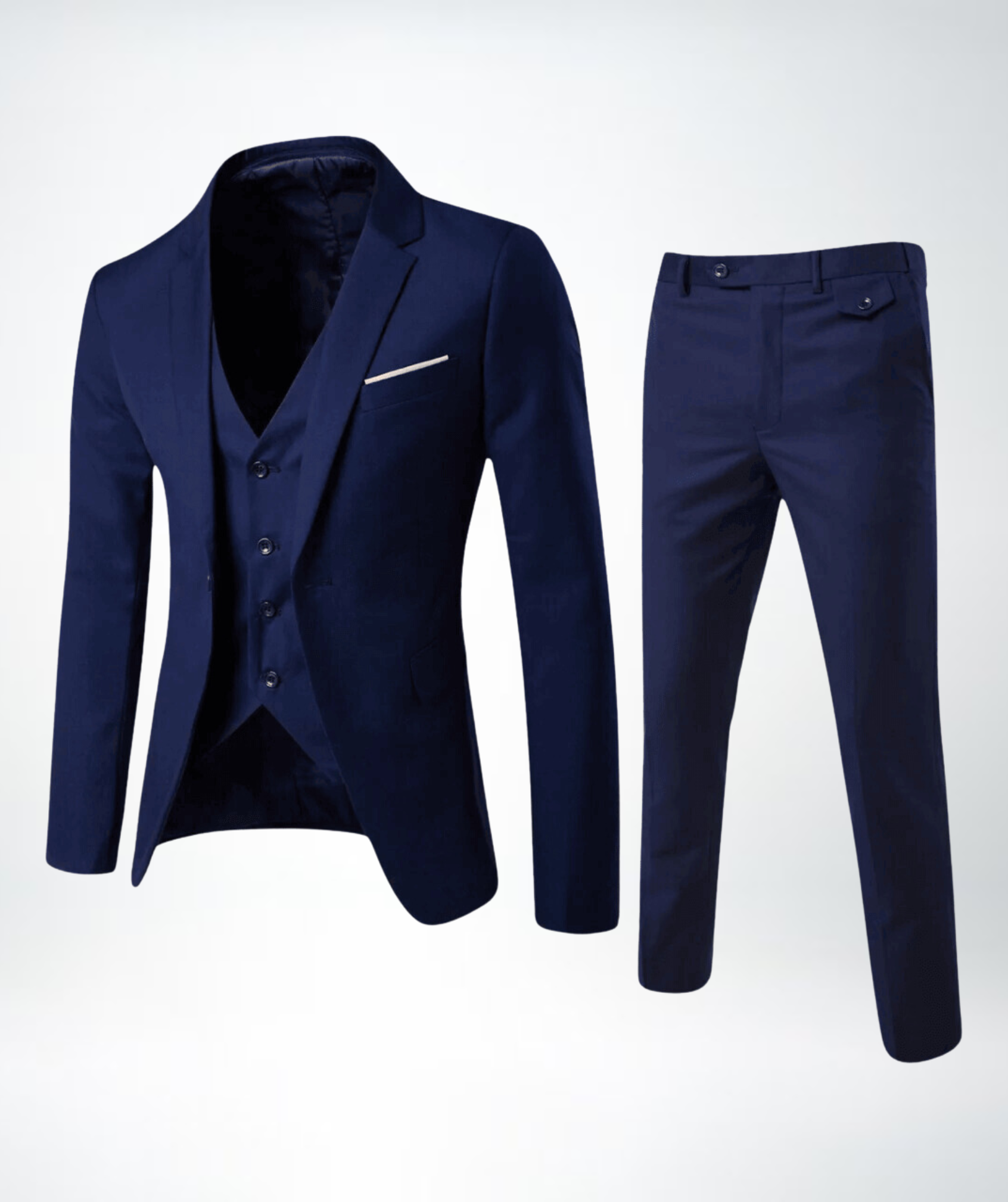 Men's Three-Piece Suit with Waistcoat and Trousers