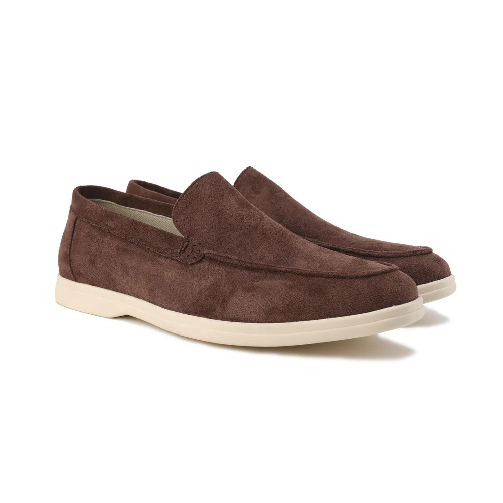 Men's Slip-On Loafers with Suede-Look Finish