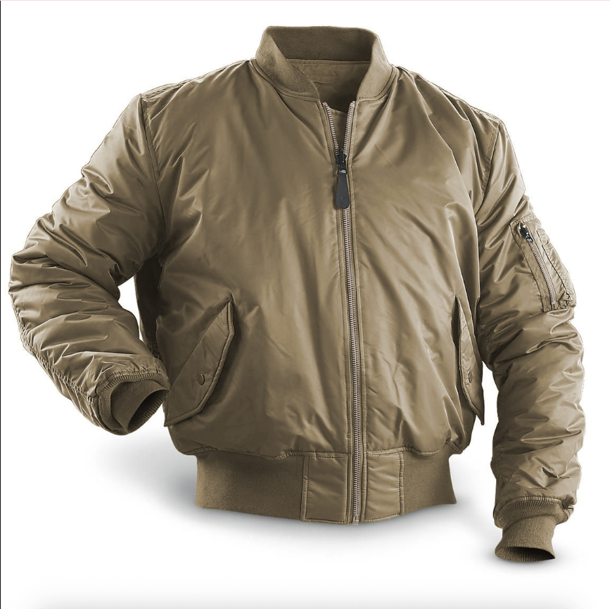 Padded Bomber Jacket for Men with Lined Zip Pockets